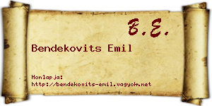 Bendekovits Emil névjegykártya